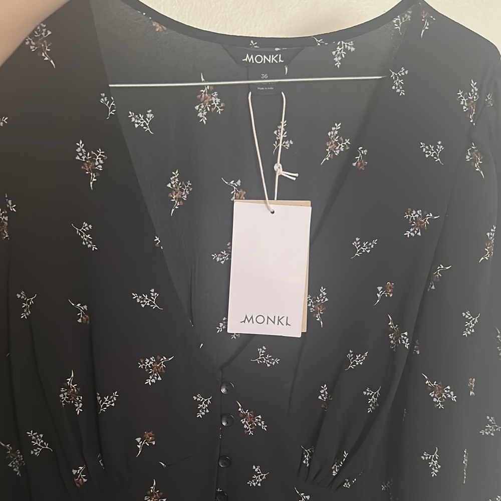 Monki Black Floral Dress